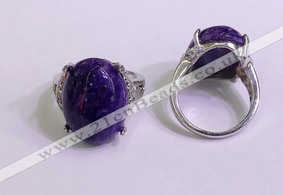 NGR3048 925 sterling silver with 15*20mm oval charoite rings