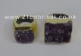 NGR311 25*40mm - 30*35mm freeform druzy amethyst gemstone rings