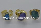 NGR315 10*14mm - 13*18mm freeform druzy agate gemstone rings