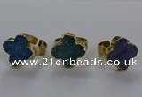 NGR317 18*18mm - 20*20mm flower druzy agate gemstone rings