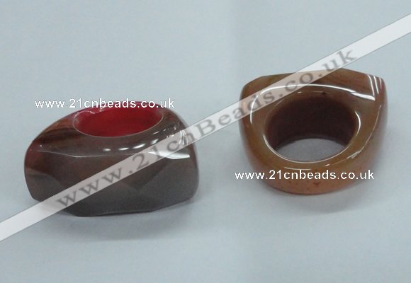 NGR32 16*35*40mm faceted freeform agate gemstone rings