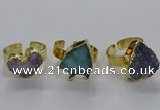 NGR321 14*15mm - 15*18mm heart druzy agate gemstone rings