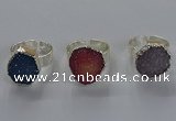 NGR327 16*18mm - 18*20mm freeform druzy agate gemstone rings