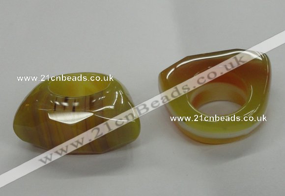 NGR33 16*35*40mm faceted freeform agate gemstone rings