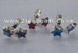 NGR359 12*12mm - 14*14mm star druzy agate rings wholesale