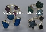 NGR367 8mm - 15*16mm freeform druzy agate rings wholesale