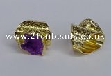 NGR374 15*20mm - 20*25mm freeform druzy agate rings wholesale