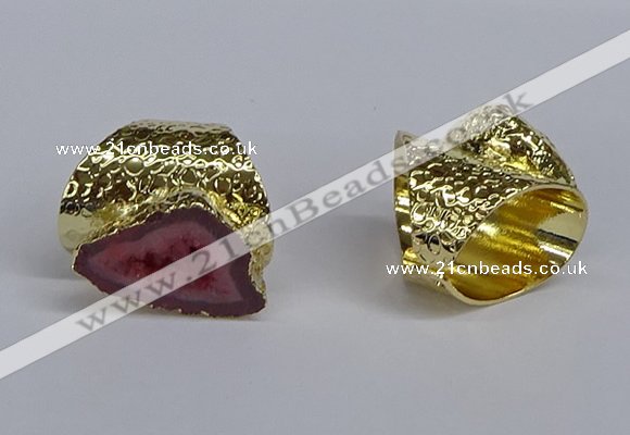 NGR375 15*20mm - 20*25mm freeform druzy agate rings wholesale