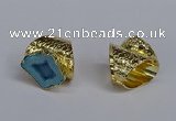 NGR376 15*20mm - 20*25mm freeform druzy agate rings wholesale