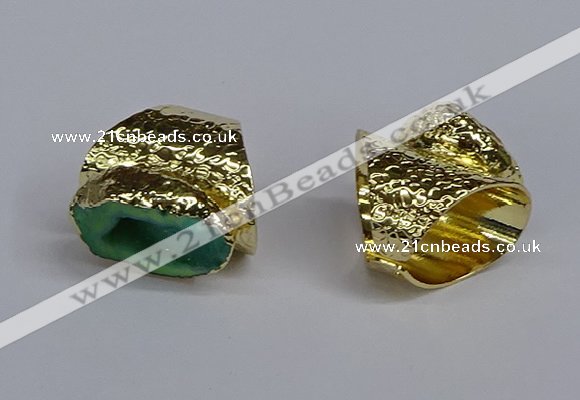 NGR377 15*20mm - 20*25mm freeform druzy agate rings wholesale