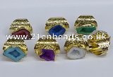 NGR380 15*20mm - 20*25mm freeform druzy agate rings wholesale