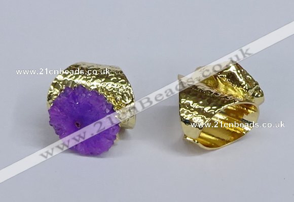 NGR384 18*25mm - 22*28mm freeform druzy agate gemstone rings