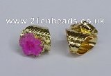 NGR385 18*25mm - 22*28mm freeform druzy agate gemstone rings