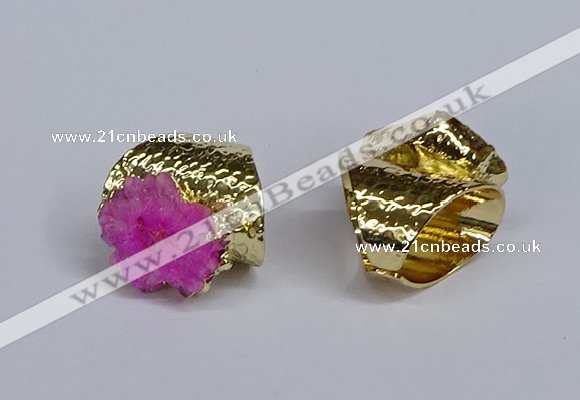 NGR385 18*25mm - 22*28mm freeform druzy agate gemstone rings