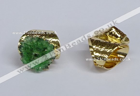 NGR388 18*25mm - 22*28mm freeform druzy agate gemstone rings