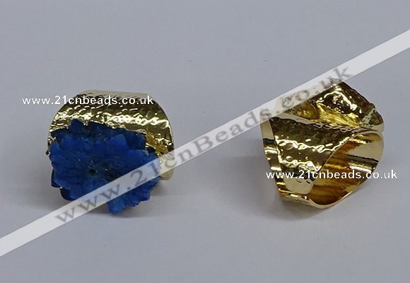 NGR389 18*25mm - 22*28mm freeform druzy agate gemstone rings