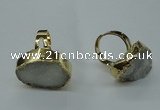 NGR52 18*25mm - 20*30mm freeform plated druzy agate rings