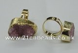 NGR53 18*25mm - 20*30mm freeform plated druzy agate rings