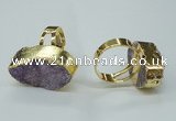 NGR54 18*25mm - 20*30mm freeform plated druzy agate rings