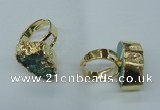 NGR55 18*25mm - 20*30mm freeform plated druzy agate rings