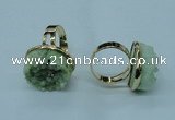 NGR58 15*20mm - 18*25mm freeform plated druzy agate rings