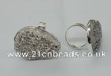 NGR60 25*30mm - 30*40mm freeform plated druzy agate rings