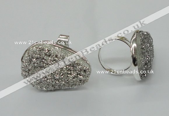 NGR60 25*30mm - 30*40mm freeform plated druzy agate rings