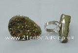 NGR62 25*30mm - 30*40mm freeform plated druzy agate rings