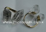 NGR76 15*20mm - 18*25mm faceted nuggets white crystal rings