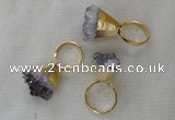 NGR83 20*22mm - 25*25mm nuggets amethyst gemstone rings