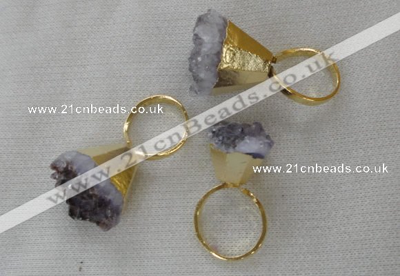 NGR83 20*22mm - 25*25mm nuggets amethyst gemstone rings