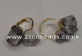 NGR87 15*20mm - 18*25mm nuggets druzy amethyst gemstone rings