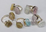 NGR92 15*20mm - 18*25mm freeform plated agate druzy rings