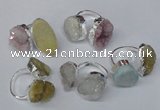 NGR93 15*20mm - 18*25mm freeform plated agate druzy rings