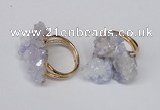 NGR96 15*20mm - 20*25mm nuggets plated druzy quartz rings