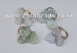 NGR99 15*20mm - 20*25mm nuggets plated druzy quartz rings