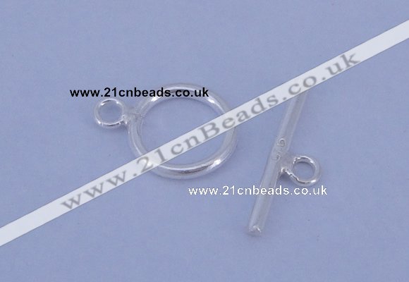 SSC01 5pcs 8mm donut 925 sterling silver toggle clasps