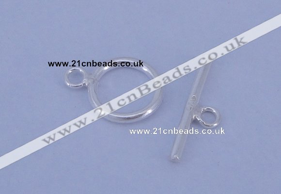 SSC01 5pcs 8mm donut 925 sterling silver toggle clasps