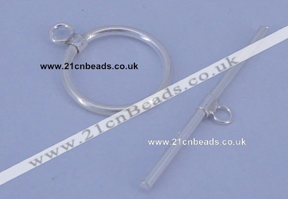 SSC02 5pcs 16mm donut 925 sterling silver toggle clasps