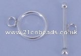 SSC03 5pcs 10mm donut 925 sterling silver toggle clasps