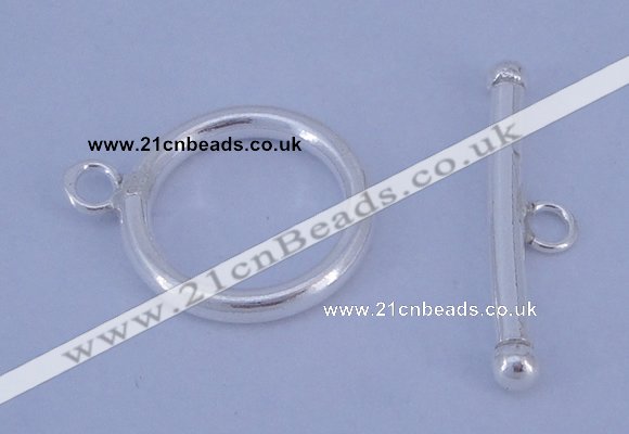 SSC05 5pcs 16mm donut 925 sterling silver toggle clasps