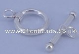 SSC06 5pcs 10mm donut 925 sterling silver toggle clasps