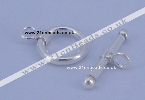 SSC06 5pcs 10mm donut 925 sterling silver toggle clasps