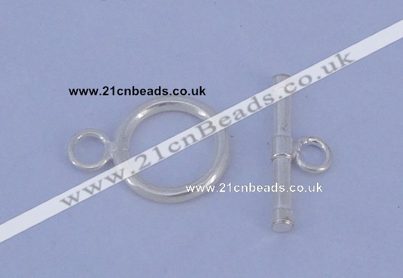 SSC10 5pcs 12mm donut 925 sterling silver toggle clasps