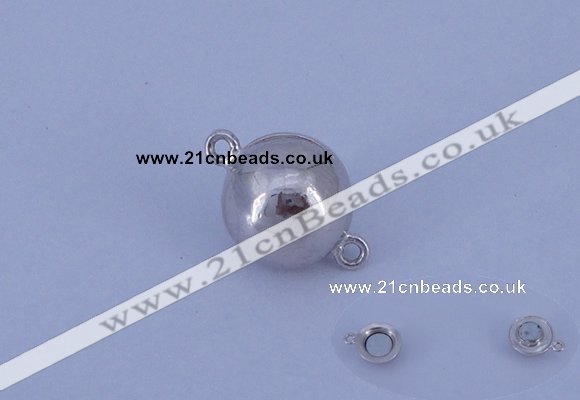 SSC108 5pcs 10mm round 925 sterling silver magnetic clasps