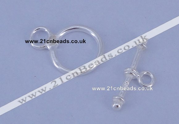 SSC11 5pcs 12mm donut 925 sterling silver toggle clasps