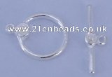SSC12 5pcs 14mm donut 925 sterling silver toggle clasps