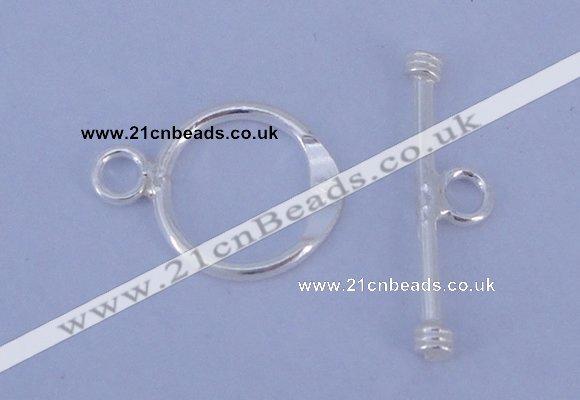 SSC14 5pcs 12mm donut 925 sterling silver toggle clasps