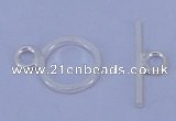 SSC16 5pcs 8mm donut 925 sterling silver toggle clasps