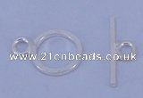 SSC16 5pcs 8mm donut 925 sterling silver toggle clasps